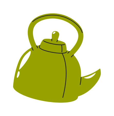 Kettle camping equipment hand-drawn elementのイラスト素材