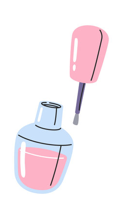 Hand drawn nail polish productのイラスト素材