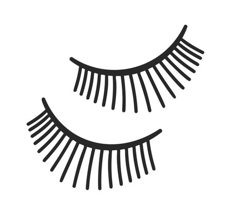 False eyelashes pair hand drawnのイラスト素材