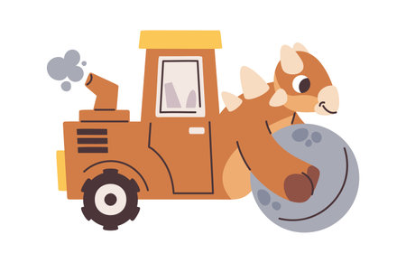 Dino road construction machine doodle