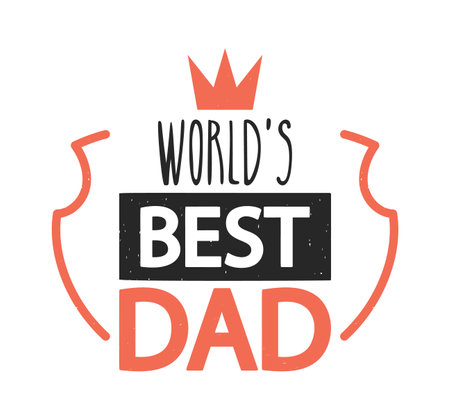 World best dad typography badgeのイラスト素材
