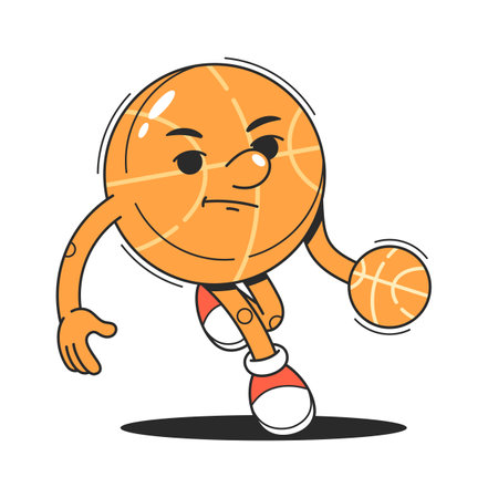 Basketball groovy character playing gameのイラスト素材