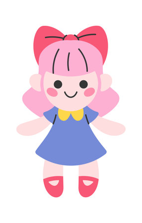 Doll girl kid toy cartoonのイラスト素材