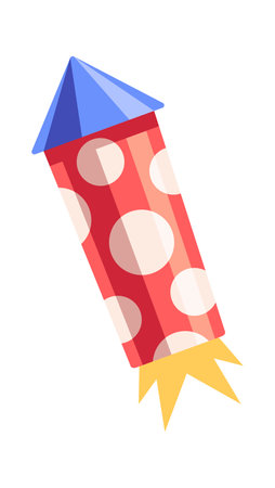 Flying firework rocket Independence dayのイラスト素材