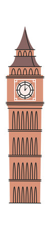 British clock tower attraction cartoon