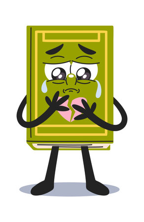 Elegy book cute cartoon characterのイラスト素材