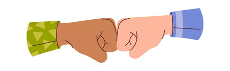 Fist bump friendship gesture cartoonのイラスト素材