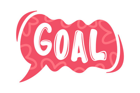 Goal message speech bubble cartoonのイラスト素材