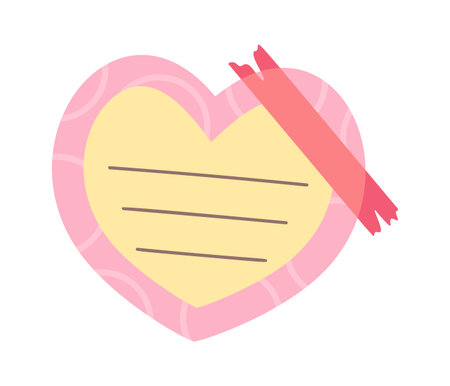 Heart shape memo sticker designのイラスト素材