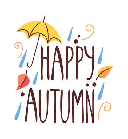 Happy autumn welcome label designのイラスト素材