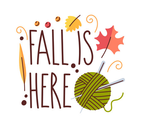 Fall here lettering label designのイラスト素材