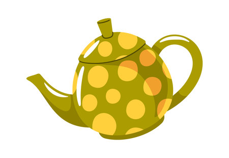 Cute ceramic teapot design elementのイラスト素材