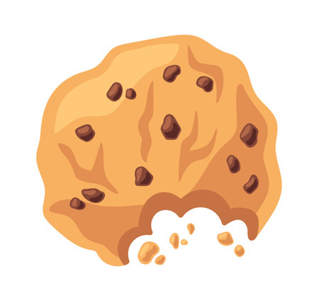 Eaten biscuit pastry piece cartoonのイラスト素材