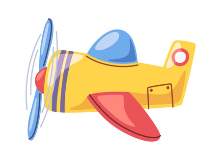 Colorful toy plane childish cartoonのイラスト素材