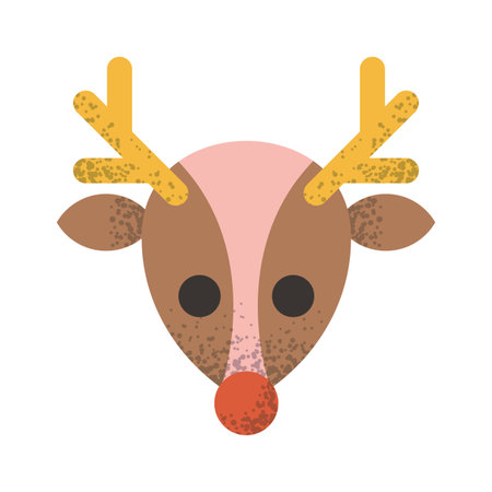 Cute reindeer face christmas characterのイラスト素材