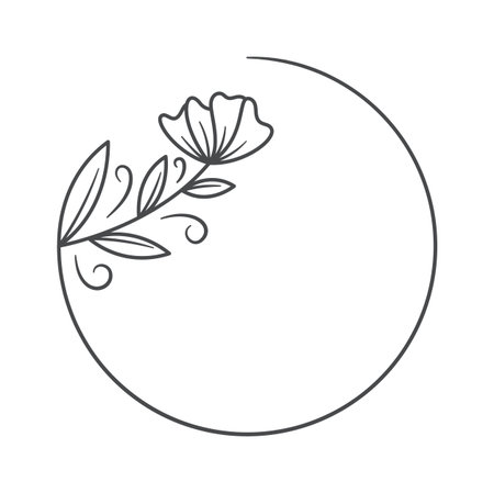 Round wedding frame flourish ornamentのイラスト素材