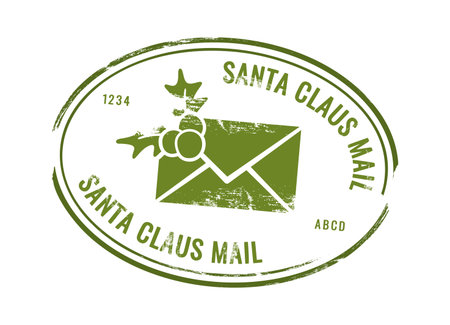 Santa Claus mail rubber stamp