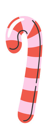 Striped candy cane Christmas snackのイラスト素材