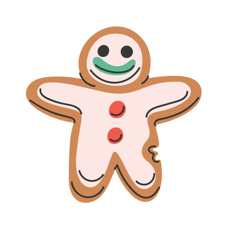 Gingerbread man Christmas cookie designのイラスト素材