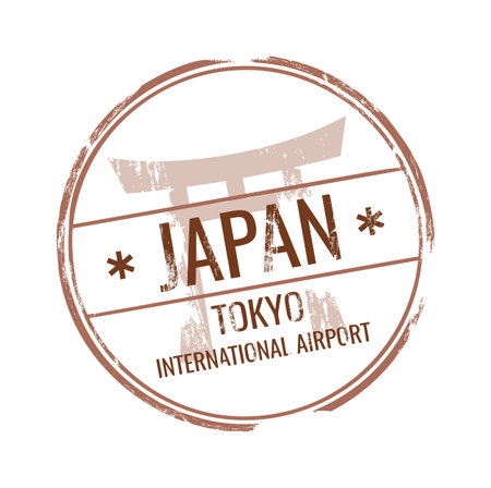 Japan rubber grunge travel stampのイラスト素材