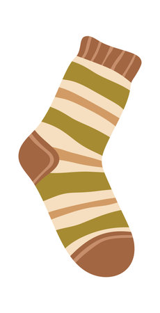 Striped knitted sock winter fashionのイラスト素材