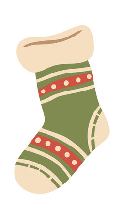 Decorative winter sock wool footwearのイラスト素材