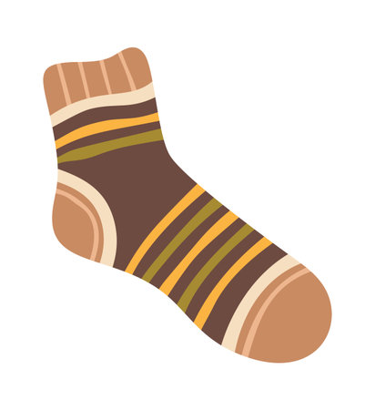 Winter sock festive stripes decorのイラスト素材