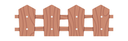 Wooden plant fence cartoon elementのイラスト素材