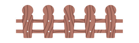 Handmade wooden plank fence designのイラスト素材