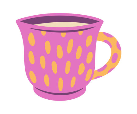 Ceramic tea mug with dotsのイラスト素材