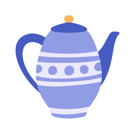Traditional porcelain teapot old-fashioned kitchenwareのイラスト素材
