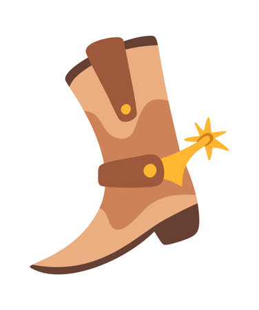 Traditional cowboy boot with spursのイラスト素材
