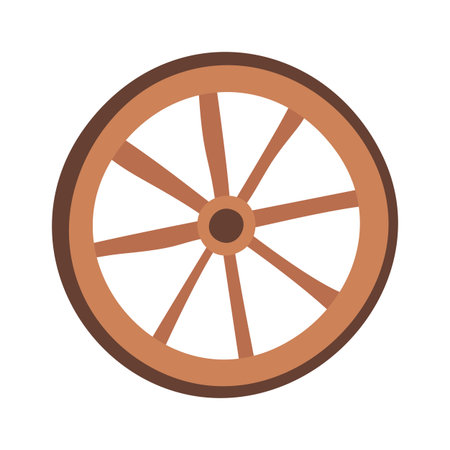 Wooden cart wheel vintage transportのイラスト素材