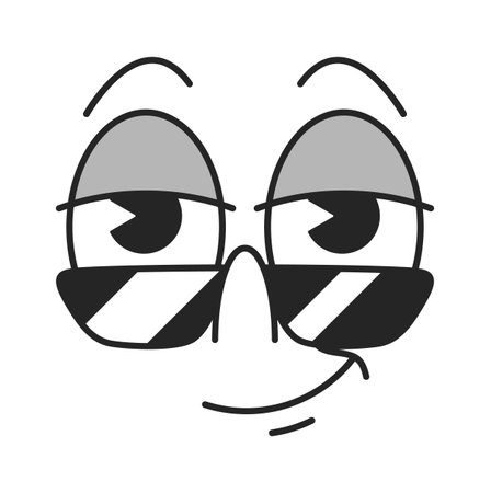 Funky cool comic face caricatureのイラスト素材