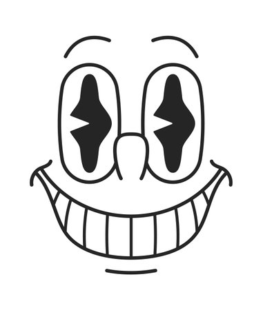 Funny comic face groovy characterのイラスト素材