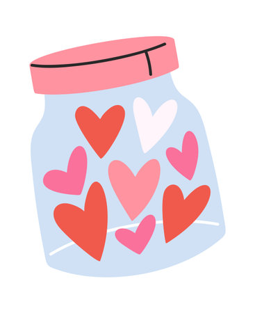 Glass bottle Valentines day stickerのイラスト素材