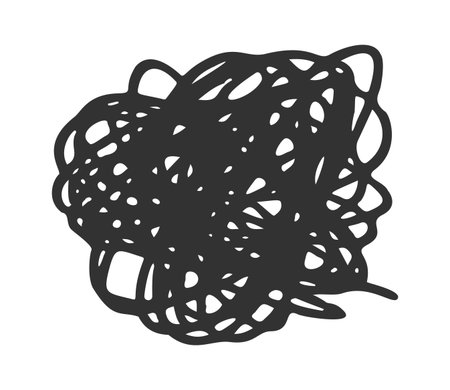 Black scribble messy scratch doodleのイラスト素材