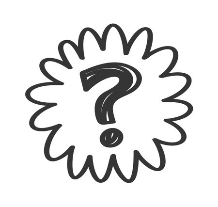 Confused emotion question mark stickerのイラスト素材