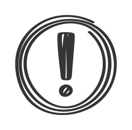 Round alert exclamation doodle stickerのイラスト素材