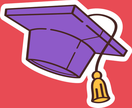 Ceremony academic hat with tasselのイラスト素材