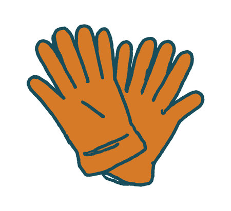 Rubber gloves retro garment elementのイラスト素材