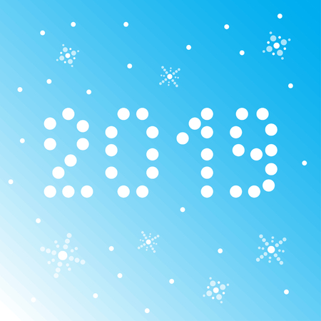 snowflakes on a blue background 2019 new yearのイラスト素材