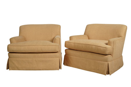 Two armchairs isolated on white background. Clipping path included.の写真素材