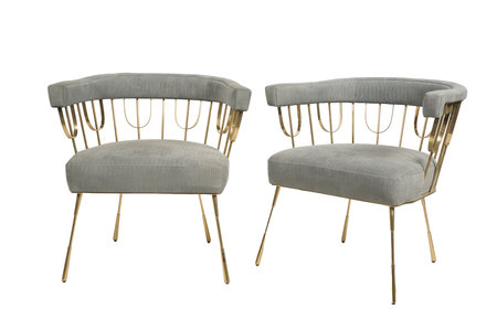 Two chairs isolated on white background. Including clipping path. 3d renderの写真素材