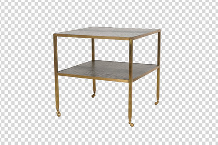 Modern coffee table isolated on transparent background. 3d render illustration.の写真素材