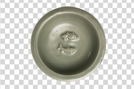 Ceramic bowl isolated on a transparent background. Top view.の写真素材