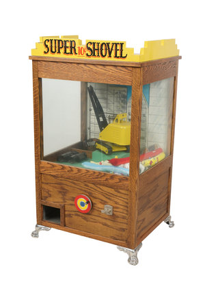 Wooden toy cabinet isolated on white background. 3D rendering.の写真素材