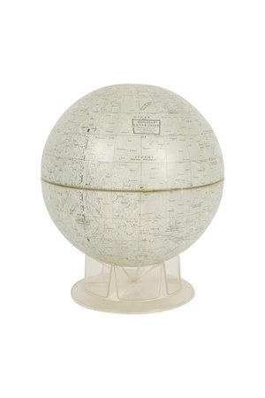 Antique globe isolated on a white background. Clipping path included.の写真素材