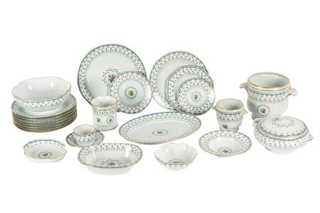 Ceramic tableware isolated on white background with clipping path.の写真素材