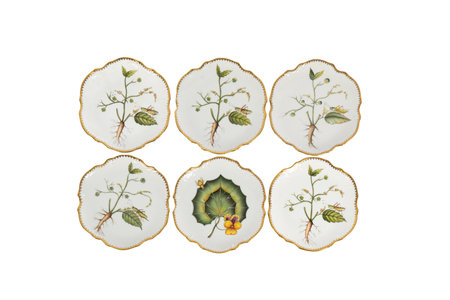 Porcelain plate isolated on white background with clipping path.の写真素材